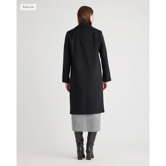 $175 Quince Italian Wool Classic Single-Breasted Coat CADET BLUE Small NWT - Picture 8 of 8